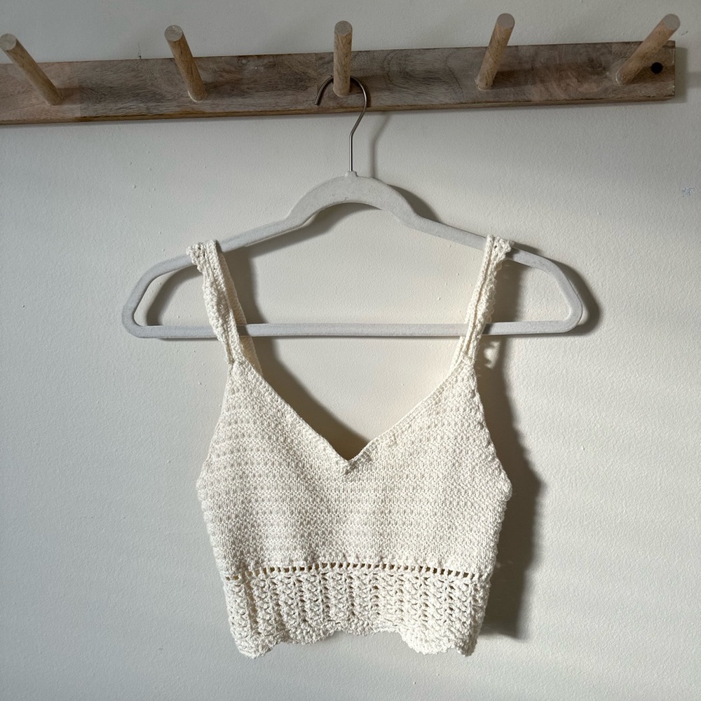 Boho Crochet Knit Tank Top 100% Cotton